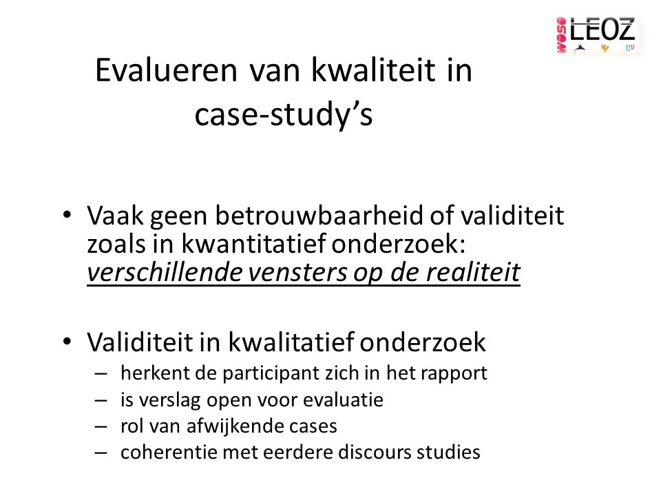 case study kwalitatief